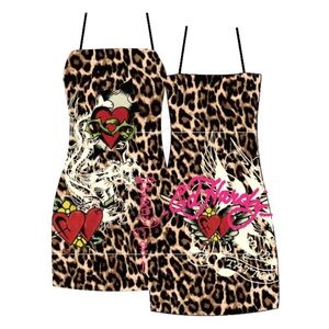 NWTs Ed Hardy Leopard Print Mini Dress
